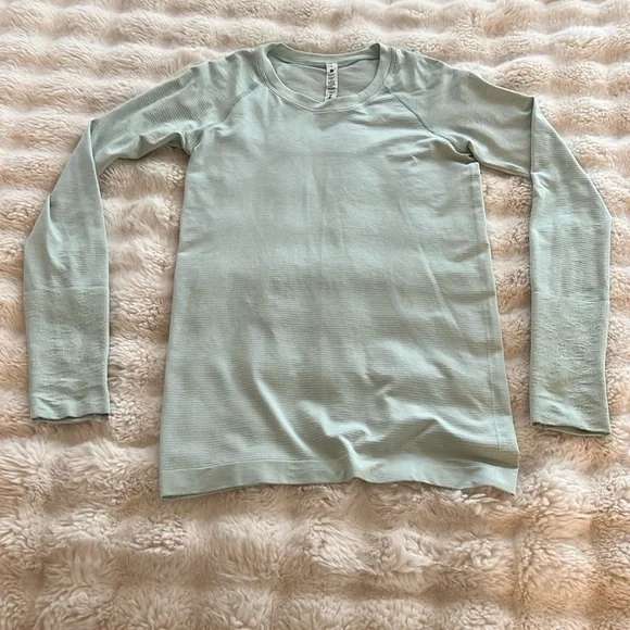Lululemon Swiftly Tech Long Sleeve Shirt 
Distorted Static Delicate Mint sz 6 - Picture 10 of 16